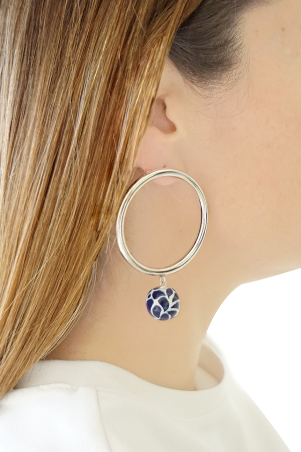 Earring with Plumed Talavera and Silver - Image 2