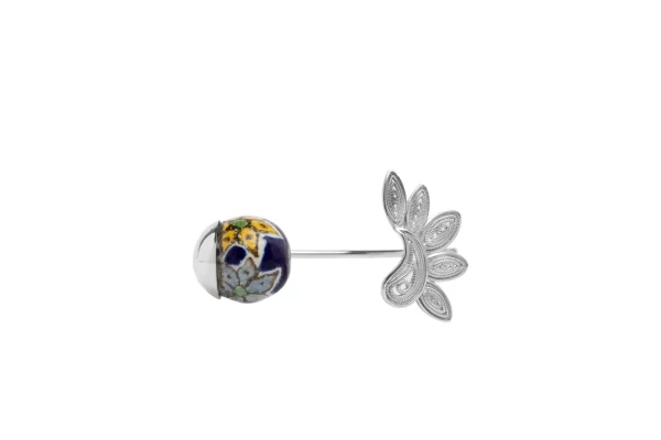 Bracelet Angel Wing with Talavera Flowers and Silver