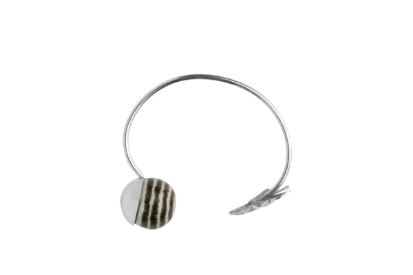 Bracelet Angel Wing with Black Stripes Talavera and Silver - Image 2