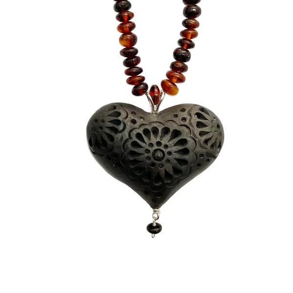 Red Dawn Black clay Heart